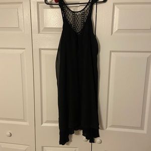 Black Mesh Neckline Dress